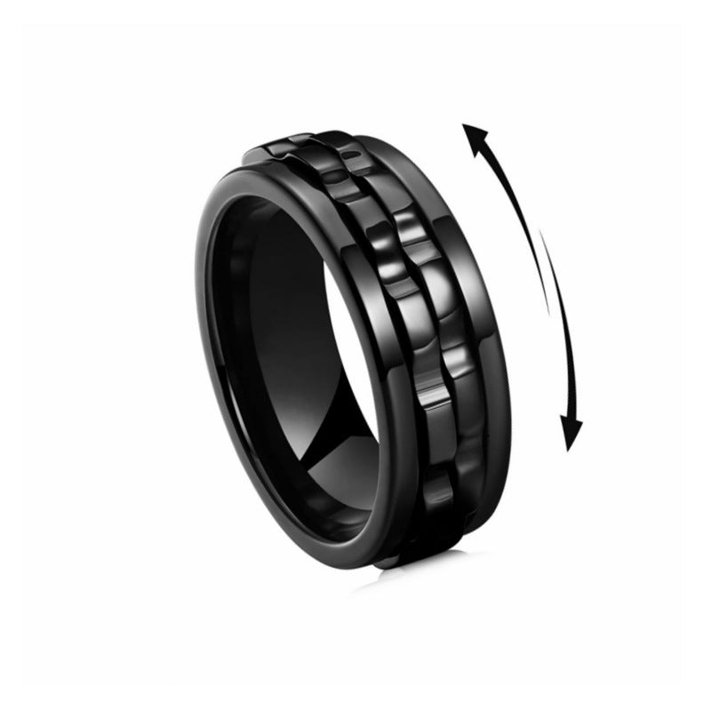 Titanium Steel Rotatable Fashion Decompression Anti-anxiety Ring