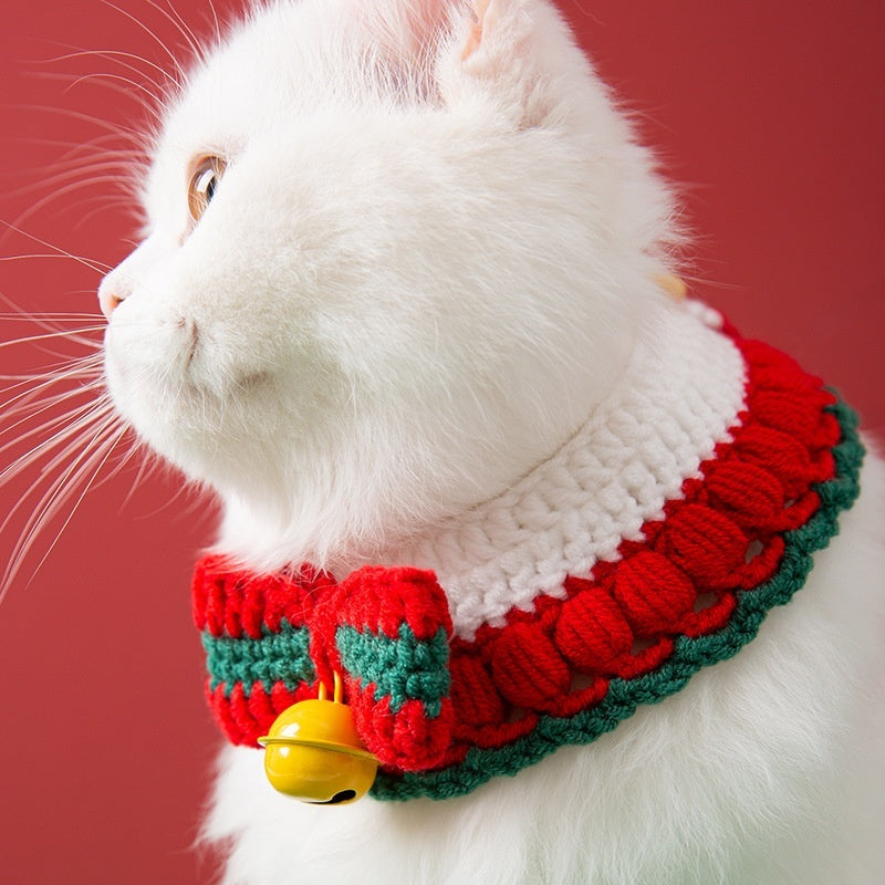 Christmas Pet Woven Milk Cotton Hand Knitting Yarn Collar