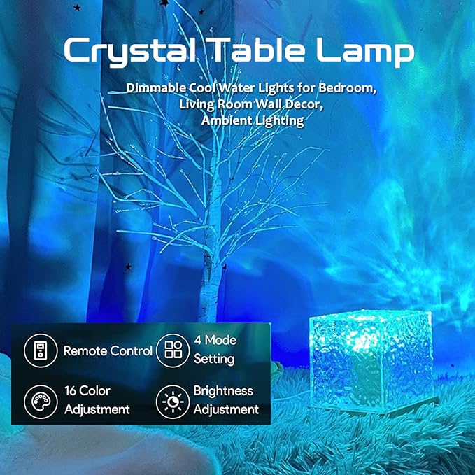 Dynamic Rotating Crystal Water Lamp